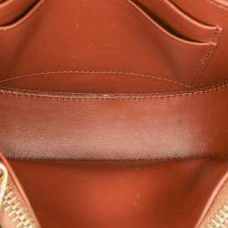 Pre Owned Celine Brown Small Leather Besace 16 Wallet On Chain