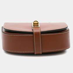 Pre Owned Celine Brown Small Leather Besace 16 Wallet On Chain