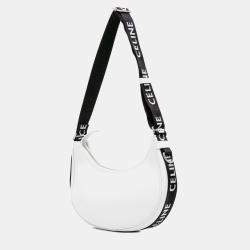 مملوكة مسبقًا حقيبة كتف أفا متوسطة جلد عجل ناعم أبيض سيليين بحزام سيليين