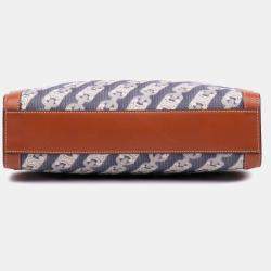 Pre Owned Celine Blue Small Triomphe Canvas Maillon Vertical Cabas Satchel