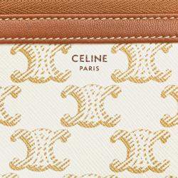 مملوكة مسبقًا حقيبة كلاتش سلسلة سيلين تريومف قماش مغلف أبيض