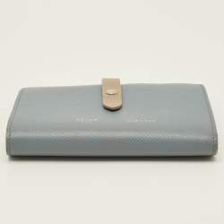 مملوكة مسبقًا Celine Strap Medium Light Blue/Beige Leather Wallet