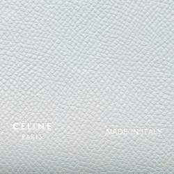 مملوكة مسبقًا Celine Strap Medium Light Blue/Beige Leather Wallet