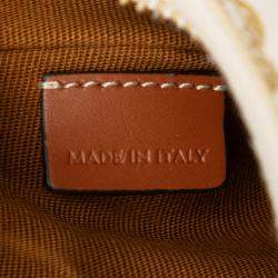 مملوكة مسبقًا حقيبة كتف سيلين أفا قماش مغطى تريومف صغيرة بيضاء