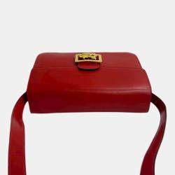 مملوكة مسبقًا حقيبة كروس عربة حصان جلد عجل أحمر سيلين