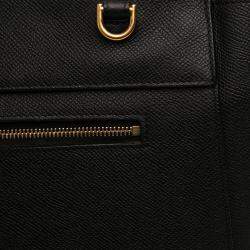 Pre Owned Celine Black Mini Grained Calfskin Belt Satchel