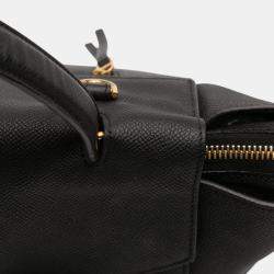 Pre Owned Celine Black Mini Grained Calfskin Belt Satchel