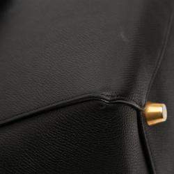 Pre Owned Celine Black Mini Grained Calfskin Belt Satchel