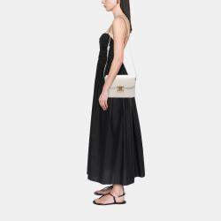 Pre Owned حقيبة كروس بودي سيلين تريونفه عجل مصقول أبيض كبير