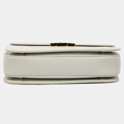 Pre Owned حقيبة كروس بودي سيلين تريونفه عجل مصقول أبيض كبير