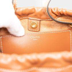 مملوكة مسبقًا حقيبة سيلين كاباس برباط تريومف جلد العجل بني صغيرة