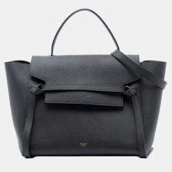 Pre Owned Celine Black Mini Grained Calfskin Belt Bag