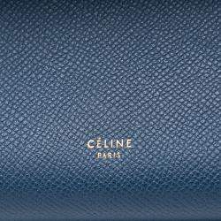 مملوكة مسبقًا حقيبة حزام سيلين جلد عجل محبب أزرق صغير
