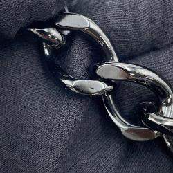 مملوكة مسبقًا Celine Mono Chrome Chain shoulder Bag Black Leather