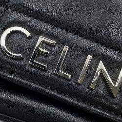 مملوكة مسبقًا Celine Mono Chrome Chain shoulder Bag Black Leather