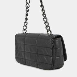 مملوكة مسبقًا Celine Mono Chrome Chain shoulder Bag Black Leather