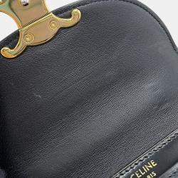 Pre Owned حقيبة سيلين مينيبوزاس كلير 2-واي جلد عجل أسود حجم مصغرة