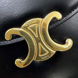 Pre Owned حقيبة سيلين مينيبوزاس كلير 2-واي جلد عجل أسود حجم مصغرة