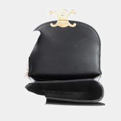 Pre Owned حقيبة سيلين مينيبوزاس كلير 2-واي جلد عجل أسود حجم مصغرة