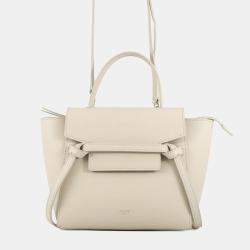 Pre Owned Celine Belt Bag Cream Leather Size Nano