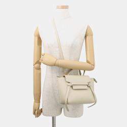 Pre Owned Celine Belt Bag Cream Leather Size Nano