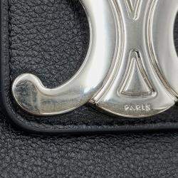 Pre Owned Celine Victoire Chain Shoulder Bag Black Calf Leather Size Medium