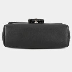 Pre Owned Celine Victoire Chain Shoulder Bag Black Calf Leather Size Medium