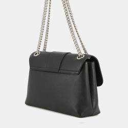 Pre Owned Celine Victoire Chain Shoulder Bag Black Calf Leather Size Medium