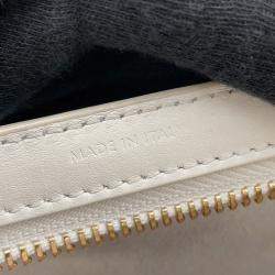 Pre Owned Celine Cuir Triomphe Shoulder Bag White Leather