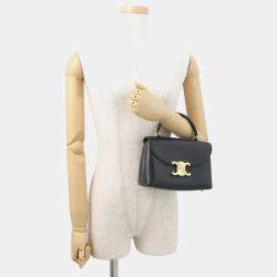 Pre Owned حقيبة يد سيلين تين نينو بطريقتين جلد عجل أسود