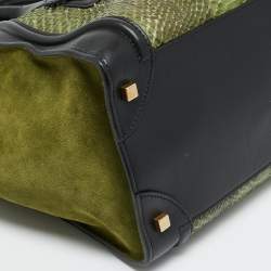 مملوكة مسبقًا Celine Luggage Mini Black/Green Leather and Python Tote