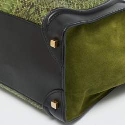 مملوكة مسبقًا Celine Luggage Mini Black/Green Leather and Python Tote