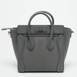 Pre Owned Celine Luggage Nano Grey Leather Tote