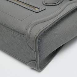 Pre Owned Celine Luggage Nano Grey Leather Tote
