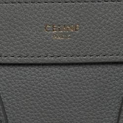 Pre Owned Celine Luggage Nano Grey Leather Tote