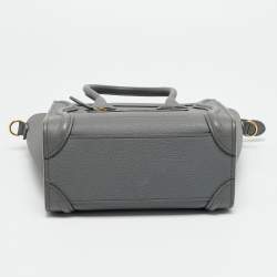 Pre Owned Celine Luggage Nano Grey Leather Tote