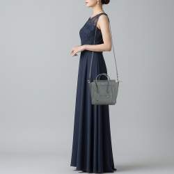 Pre Owned Celine Luggage Nano Grey Leather Tote