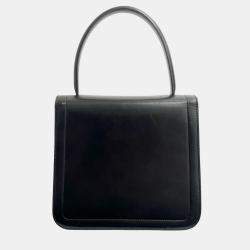 مملوكة مسبقًا Celine Black Calfskin Triomphe Top Handle Bag