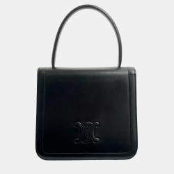 مملوكة مسبقًا Celine Black Calfskin Triomphe Top Handle Bag