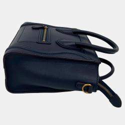 مملوكة مسبقًا Celine Blue Nano Leather Luggage Tote