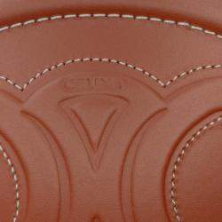 Pre Owned حقيبة كروس سيلين بني قير تريومف بيضاوي جلد العجل صغيرة