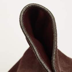 Pre Owned Celine Trapeze Medium Grey/Burgundy Python and Suede Top Handle Bag