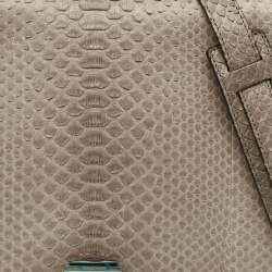 Pre Owned Celine Trapeze Medium Grey/Burgundy Python and Suede Top Handle Bag