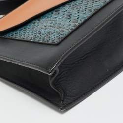 Pre Owned حقيبة سيلين سلسلة جلدي وبيثون بثلاثة ألوان مغلف جيب