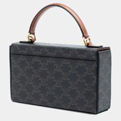 Pre Owned حقيبة سيليين تريومف صندوق قماش مغلف بني بمقبض علوي