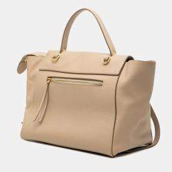 Pre Owned Celine Brown Mini Grained Calfskin Belt Bag