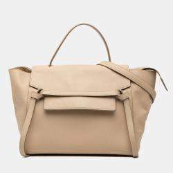 Pre Owned Celine Brown Mini Grained Calfskin Belt Bag