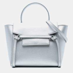 Pre Owned Celine Silver Nano Laminated Calfskin Belt Bag