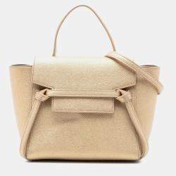 Pre Owned Celine Gold Nano Grained Calfskin Belt Bag