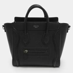 مملوكة مسبقًا Celine Luggage Nano Black Leather Tote